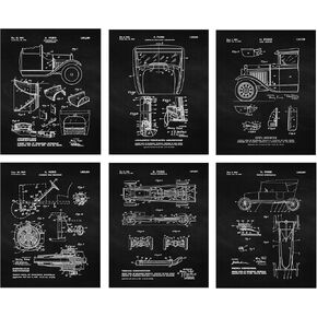 Vintage Ford Auto Body Patent Prints, 6 (8x10) Unframed Photos, Wall Art Decor Gifts Under 25 for Home Office Machine Garage Shop School College Student Teacher Coach Henry Classic Model T Cars Fans in Saudi Arabia