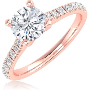 Houston Diamond District 1 Carat NATURAL Round Cut Diamond Prong Set Solitaire Diamond Engagement Ring Band (J-K Color I1-I2 Clarity) in Kuwait