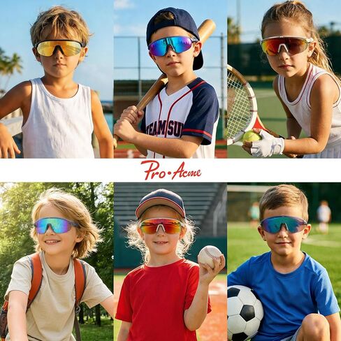 Pro Acme Kids Baseball Sunglasses Youth Sports Sun Glasses Boys Girls Unbreakable Light TR90 Frame for Softball Cycling in Kuwait