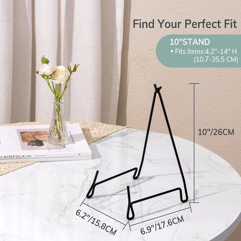 PUERSI 2 Pack Bowl Display Stand, 10 Inch Iron Bowl Holder, Large Plate Stands for Display Large Deep Plates, Platters, Easels, Dishes, Frame, 10" H X 6.2" W X 6.9" D (For Bowls under 5" in Depth) in Saudi Arabia
