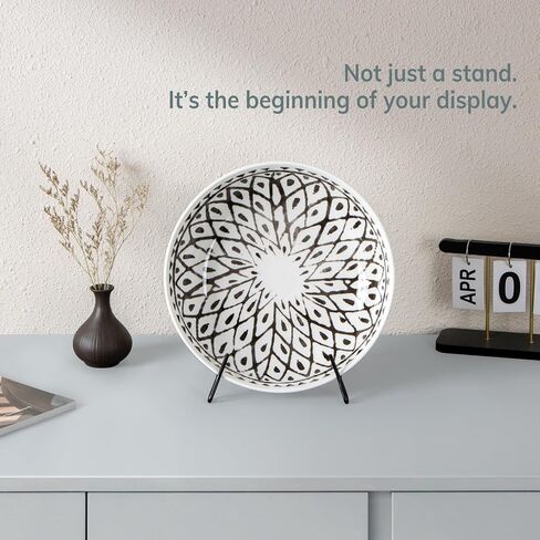 PUERSI 2 Pack Bowl Display Stand, 10 Inch Iron Bowl Holder, Large Plate Stands for Display Large Deep Plates, Platters, Easels, Dishes, Frame, 10" H X 6.2" W X 6.9" D (For Bowls under 5" in Depth) in Saudi Arabia