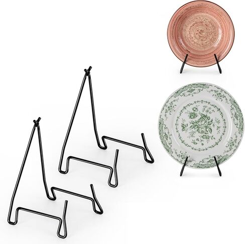 PUERSI 2 Pack Bowl Display Stand, 10 Inch Iron Bowl Holder, Large Plate Stands for Display Large Deep Plates, Platters, Easels, Dishes, Frame, 10" H X 6.2" W X 6.9" D (For Bowls under 5" in Depth) in Saudi Arabia