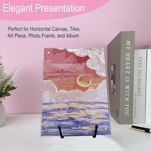 HENABLE 3PCS Premium Black Iron Plate Stands for Display 6 Inch, Decorative Metal Plate Holders for Displaying, Mini Easel Stand, Frame, Book, Card, Photo Easel, Picture Stands for Display in Saudi Arabia