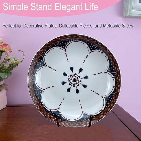 HENABLE 3PCS Premium Black Iron Plate Stands for Display 6 Inch, Decorative Metal Plate Holders for Displaying, Mini Easel Stand, Frame, Book, Card, Photo Easel, Picture Stands for Display in Saudi Arabia