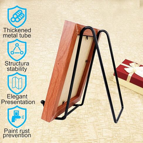 HENABLE 3PCS Premium Black Iron Plate Stands for Display 6 Inch, Decorative Metal Plate Holders for Displaying, Mini Easel Stand, Frame, Book, Card, Photo Easel, Picture Stands for Display in Saudi Arabia