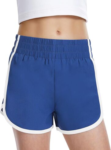 QooNoo Girls Athletic Shorts High Waist Running Shorts Dolphin Quick Dry Active Soccer Workout Sports Shorts for Kids Teen in Saudi Arabia