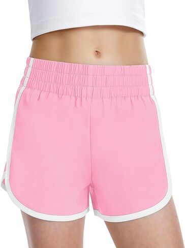 QooNoo Girls Athletic Shorts High Waist Running Shorts Dolphin Quick Dry Active Soccer Workout Sports Shorts for Kids Teen in Saudi Arabia