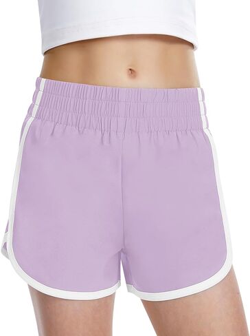 QooNoo Girls Athletic Shorts High Waist Running Shorts Dolphin Quick Dry Active Soccer Workout Sports Shorts for Kids Teen in Saudi Arabia