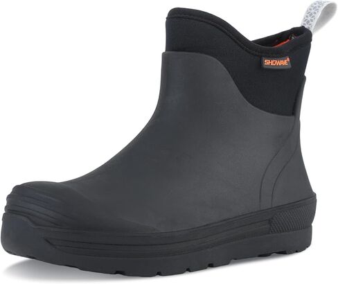 Showave Kid's Rain Boots Waterproof Short Rubber Boots for Boys Girls Non-slip Ankle Mud Boot Durable Insulated Neoprene Booties Outdoor All Season in Kuwait