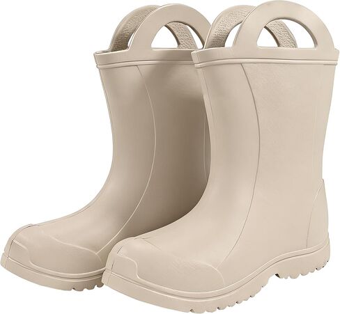 Toddler Rain Boots Waterproof Non-Slip Rain Boot Unisex Kids EVA Lightweight Rain Shoes with Easy on Handles for Boys Girls All Seasons Outdoor Shoes in Kuwait