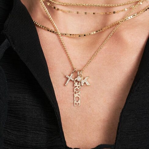 Gelin Petite Diamond Cross Pendant in 14k Solid Gold in Kuwait