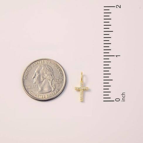 Gelin Petite Diamond Cross Pendant in 14k Solid Gold in Kuwait
