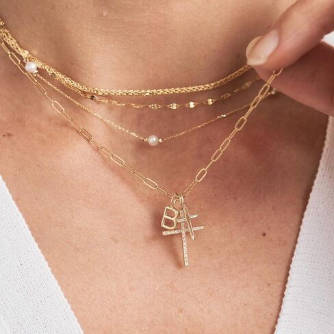 Gelin 14k Solid Gold Cross Charm Pendant for Women in Kuwait