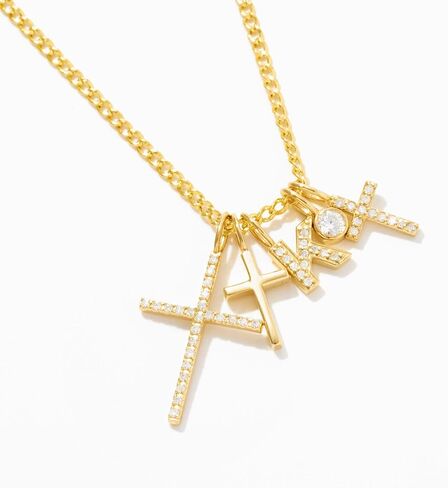 Gelin 14k Solid Gold Cross Charm Pendant for Women in Kuwait