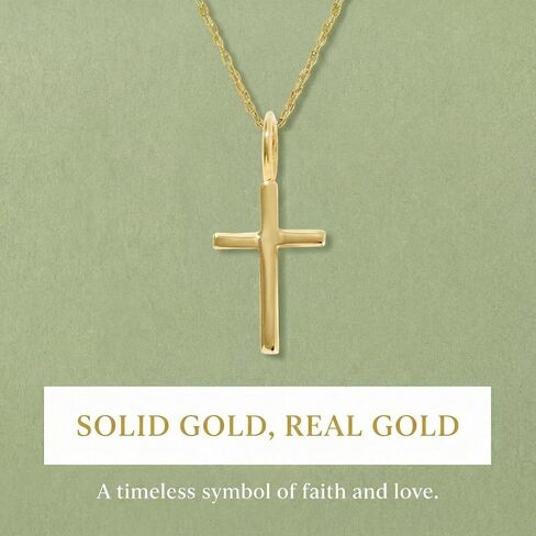Gelin 14k Solid Gold Cross Charm Pendant for Women in Kuwait