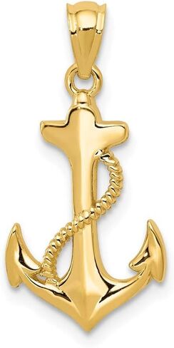 Roy Rose Jewelry 14K Yellow Gold Polished Anchor Pendant in Kuwait
