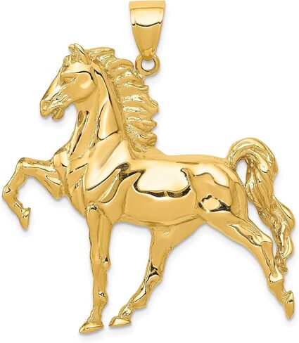 14K Yellow Gold Horse Charm Equestrian Pendant Jewelry in Kuwait