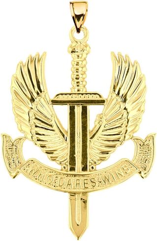 American Heroes 10k Yellow Gold Special Air Service Insignia Who Dares Wins Pendant in Saudi Arabia