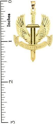American Heroes 10k Yellow Gold Special Air Service Insignia Who Dares Wins Pendant in Saudi Arabia