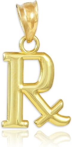 10k Gold Rx Prescription Symbol Charm Pendant in Kuwait