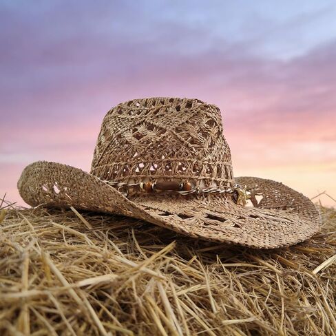 Women's Men's Straw Cowboy Hat Cowgirl Woven Sun Hat Western Cowboy Hat in Saudi Arabia