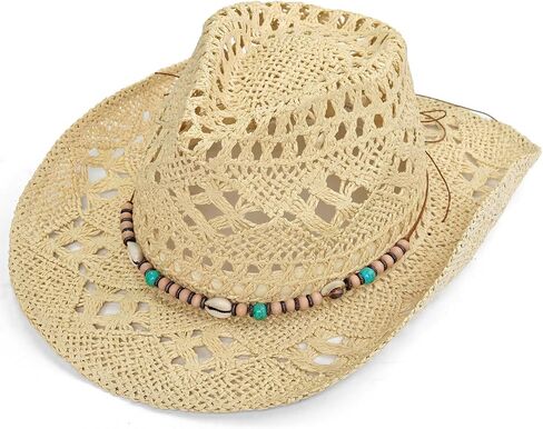Women's Men's Straw Cowboy Hat Cowgirl Woven Sun Hat Western Cowboy Hat in Saudi Arabia