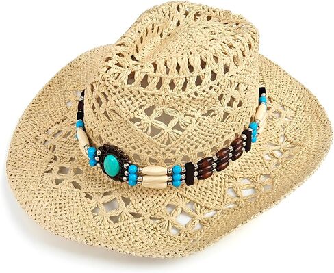 Women's Men's Straw Cowboy Hat Cowgirl Woven Sun Hat Western Cowboy Hat in Saudi Arabia