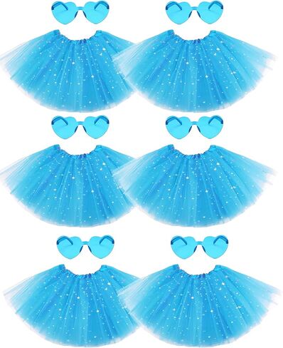 6 PCS Sequined Tutu Skirt Adult Tutus Skirts for Women Elastic Tulle Colored Tutus for Dance Run Halloween Party in Saudi Arabia