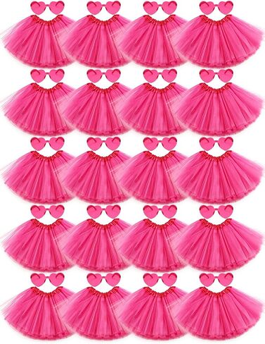 20 PCS Adult Tutus Skirts for Women Tutu Skirt Elastic Tulle Tutu Colored Tutus for Dance Runners Halloween Party (Hot Pink) in Saudi Arabia