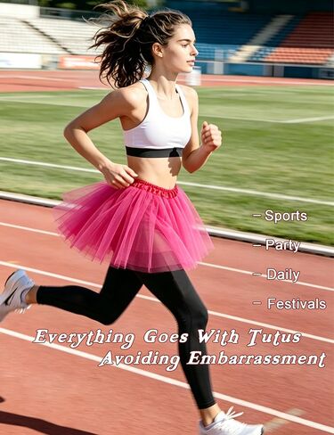 20 PCS Adult Tutus Skirts for Women Tutu Skirt Elastic Tulle Tutu Colored Tutus for Dance Runners Halloween Party (Hot Pink) in Saudi Arabia
