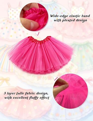 20 PCS Adult Tutus Skirts for Women Tutu Skirt Elastic Tulle Tutu Colored Tutus for Dance Runners Halloween Party (Hot Pink) in Saudi Arabia