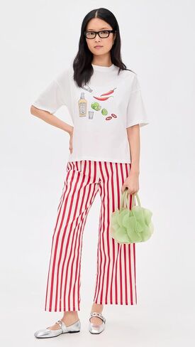 Never Fully Dressed Women's Red Stripe Mara Trousers in Saudi Arabia