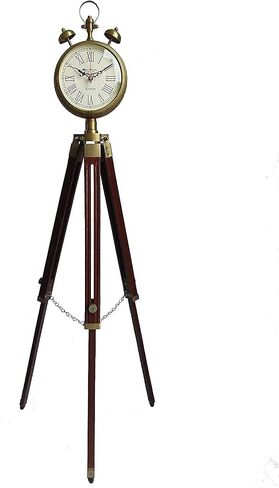 Nautical Wooden Tripod Clock Office Home Decorative Clock Vintage Floor Mount Clock Living Room Bedroom Floor Clock Grandfather Clock Christmas in Saudi Arabia