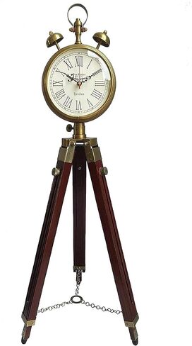 Nautical Wooden Tripod Clock Office Home Decorative Clock Vintage Floor Mount Clock Living Room Bedroom Floor Clock Grandfather Clock Christmas in Saudi Arabia