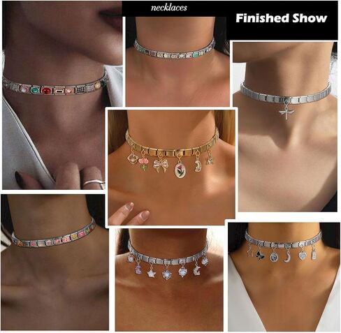 papasgix Italian Charms, Silver Italian Charms 10mm*9mm Italian Charm Bracelet Link Flower Heart Pentagram Planet Italian Charm in Kuwait