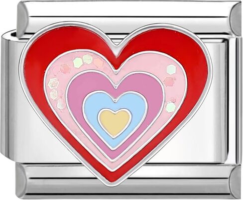 papasgix Italian Charms, Silver Italian Charms 10mm*9mm Italian Charm Bracelet Link Flower Heart Pentagram Planet Italian Charm in Kuwait