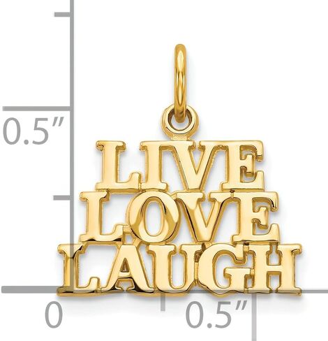 10K Yellow Gold Live Love Laugh Charm Polished Jewelry in Kuwait