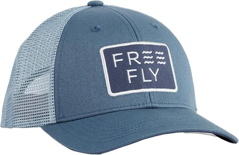 Free Fly Youth Wave Trucker Hat - 6-Panel Design with Medium Crown, Mesh Back, Adjustable Snapback for Everyday Outdoor Wear in Kuwait