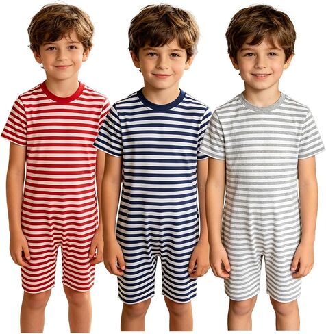 easyforever Unisex Anti-strip Romper Stripe Adaptive Jumpsuit Sensory Friendly Clothes for Casual Daily Wear in Saudi Arabia