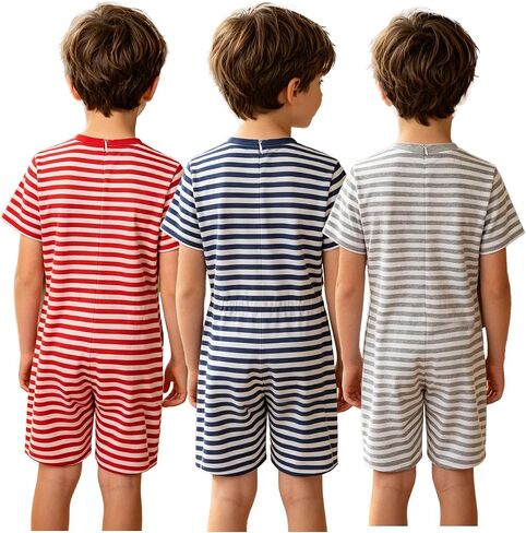 easyforever Unisex Anti-strip Romper Stripe Adaptive Jumpsuit Sensory Friendly Clothes for Casual Daily Wear in Saudi Arabia