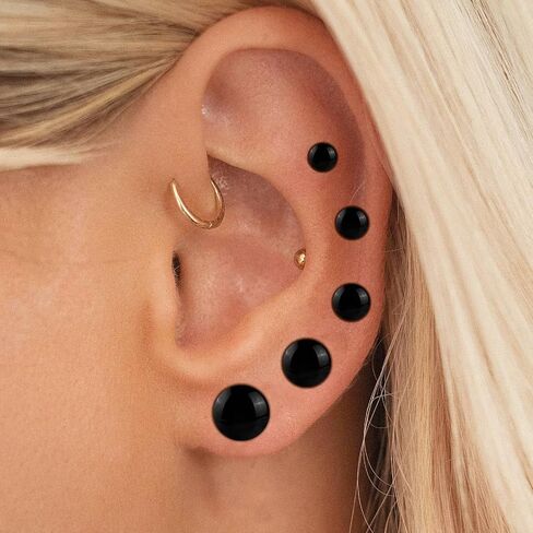 2-4Pcs Glass/Stone Ear Gauges Stretching Kit 3-41mm Plugs for Ears Gauges with Rubber Rings Single Flare Glass Ear Stretching Kit Ear Expander Body Piercing Jewelry for Women Men in Kuwait