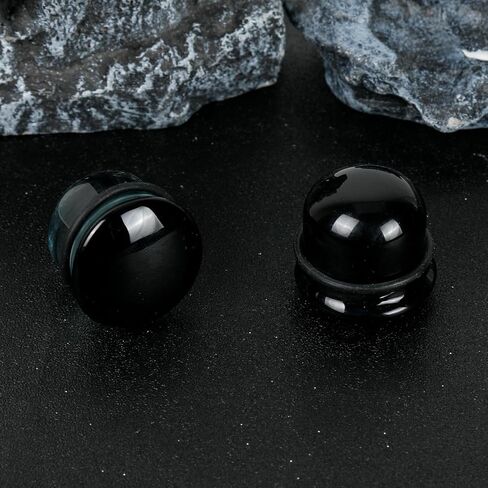 2-4Pcs Glass/Stone Ear Gauges Stretching Kit 3-41mm Plugs for Ears Gauges with Rubber Rings Single Flare Glass Ear Stretching Kit Ear Expander Body Piercing Jewelry for Women Men in Kuwait