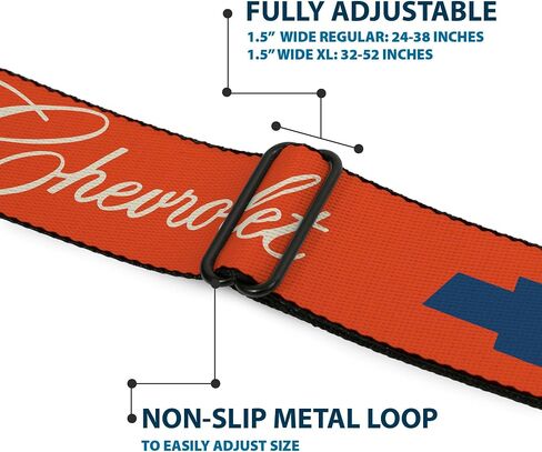 Chevy Belt, Seatbelt Buckle Belt, Chevrolet Script and Bowtie Orange White Blue, Adjustable in Kuwait