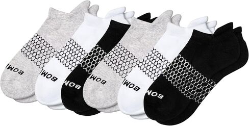 BOMBAS Women's Solids Black/White/Gray Ankle Medium Socks, 6 Pairs Socks, Size 7.5-11 in Kuwait