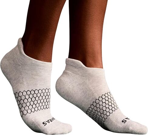 BOMBAS Women's Solids Black/White/Gray Ankle Medium Socks, 6 Pairs Socks, Size 7.5-11 in Kuwait