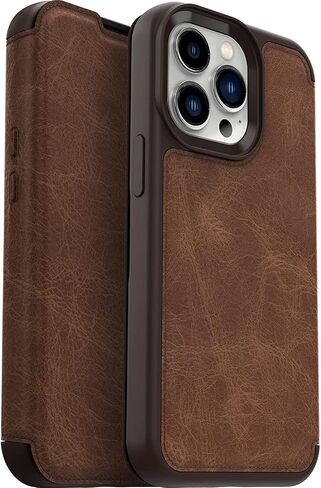 OtterBox Strada Case for iPhone 13 Pro, Shockproof, Drop Proof, Premium Leather Protective Folio with Two Card Holders, 3X Tested to Military Standard, Brown in Saudi Arabia