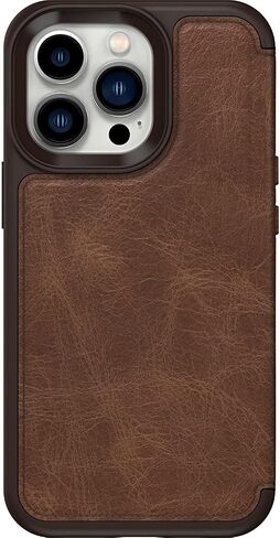 OtterBox Strada Case for iPhone 13 Pro, Shockproof, Drop Proof, Premium Leather Protective Folio with Two Card Holders, 3X Tested to Military Standard, Brown in Saudi Arabia