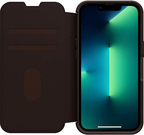 OtterBox Strada Case for iPhone 13 Pro, Shockproof, Drop Proof, Premium Leather Protective Folio with Two Card Holders, 3X Tested to Military Standard, Brown in Saudi Arabia