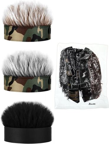 3 Pcs Men's Novelty Hair Hats Spiked Funny Golf Visors Adjustable Wig Visor Hat Wig Peaked for Men Women Gifts in Kuwait