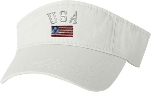 Go All Out Adult USA National Pride Embroidered Visor Dad Hat in Kuwait